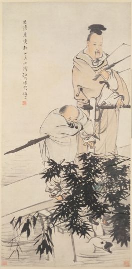 【任颐羲之爱鹅图轴】