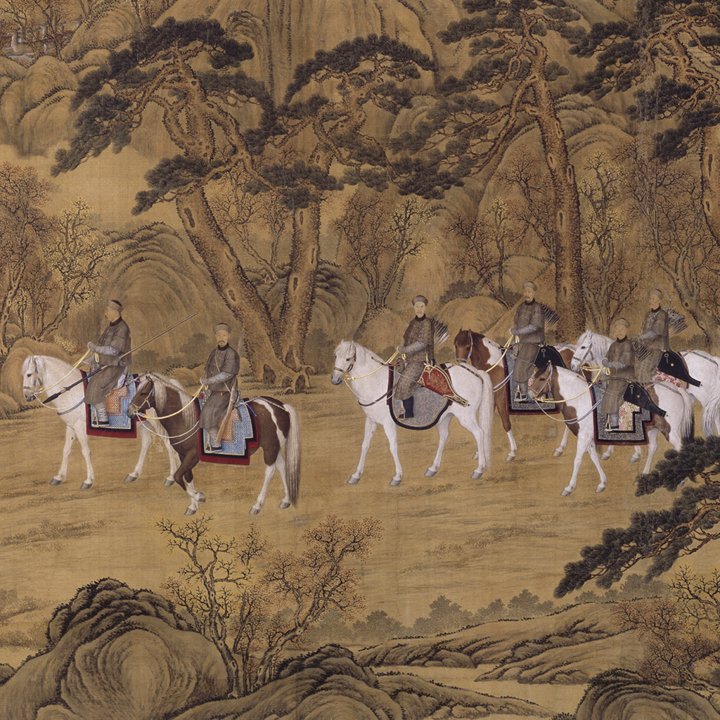 清 郎世宁画弘历哨鹿轴 - 故宫博物院 - 故宫壁纸