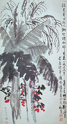 张伯驹先生、刘海粟先生合绘 《芭蕉樱桃图》