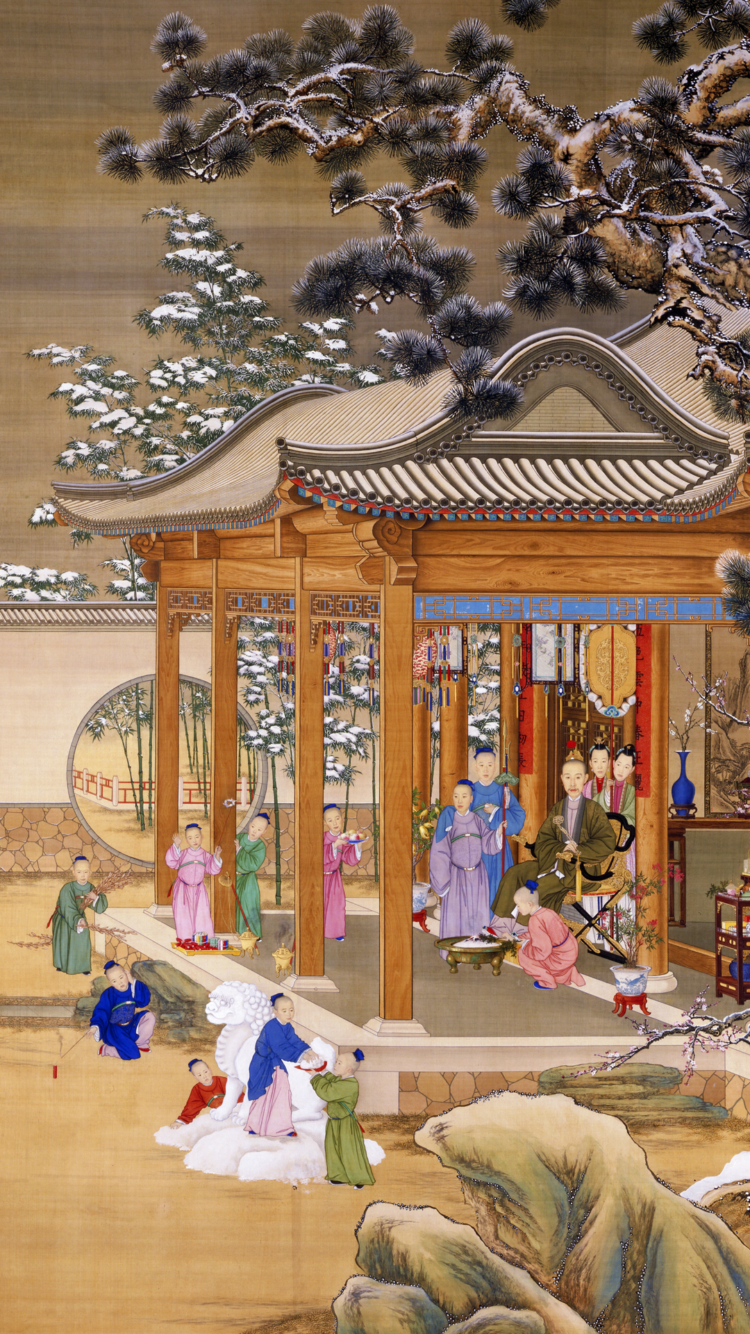 清 丁观鹏等合画弘历雪景行乐图轴 - 故宫博物院 - 故宫壁纸