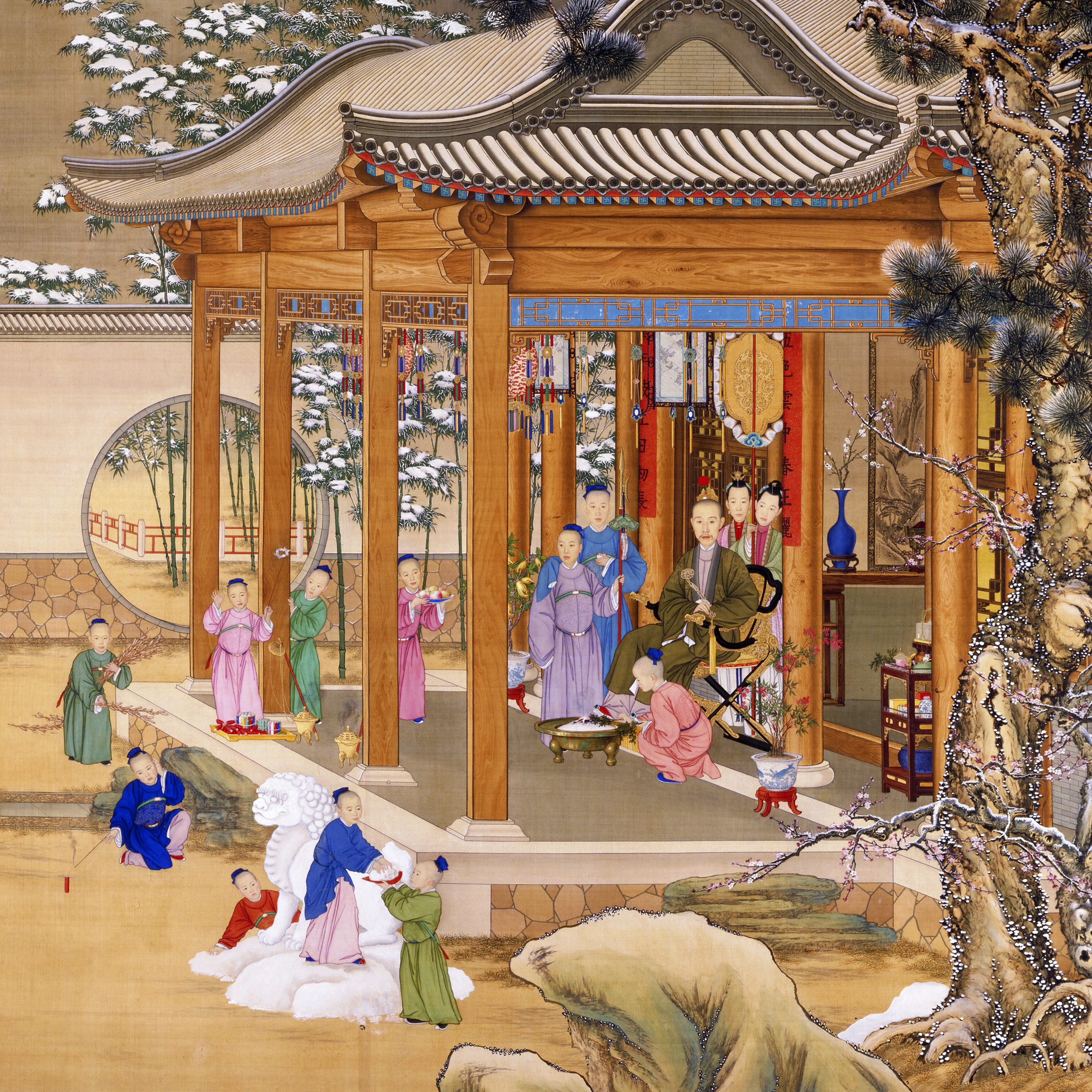 清 丁观鹏等合画弘历雪景行乐图轴 - 故宫博物院 - 故宫壁纸