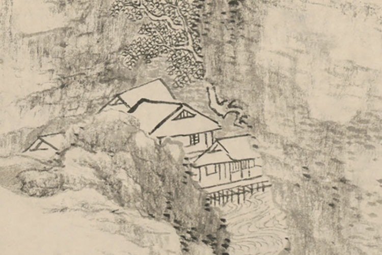 王翚岩栖高士图轴