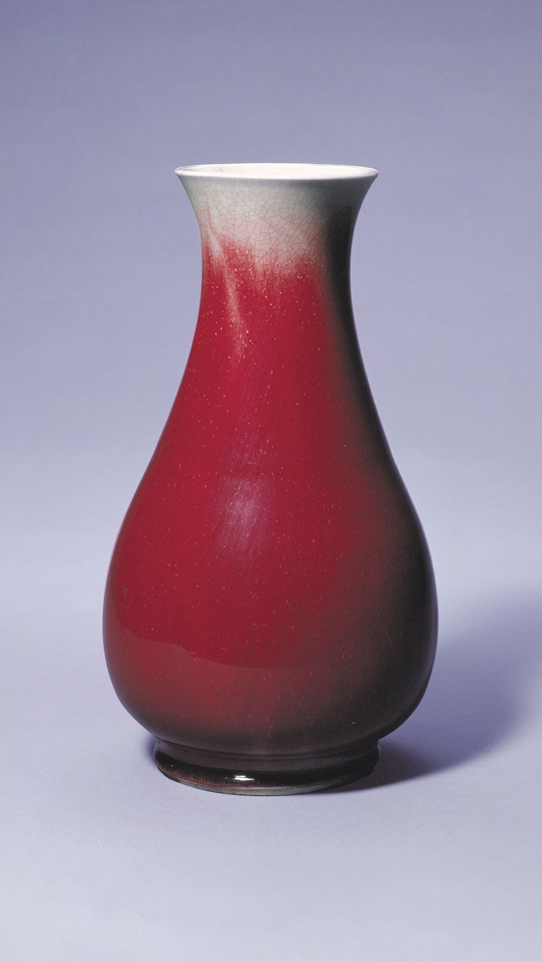 清康熙 郎窑红釉琵琶尊