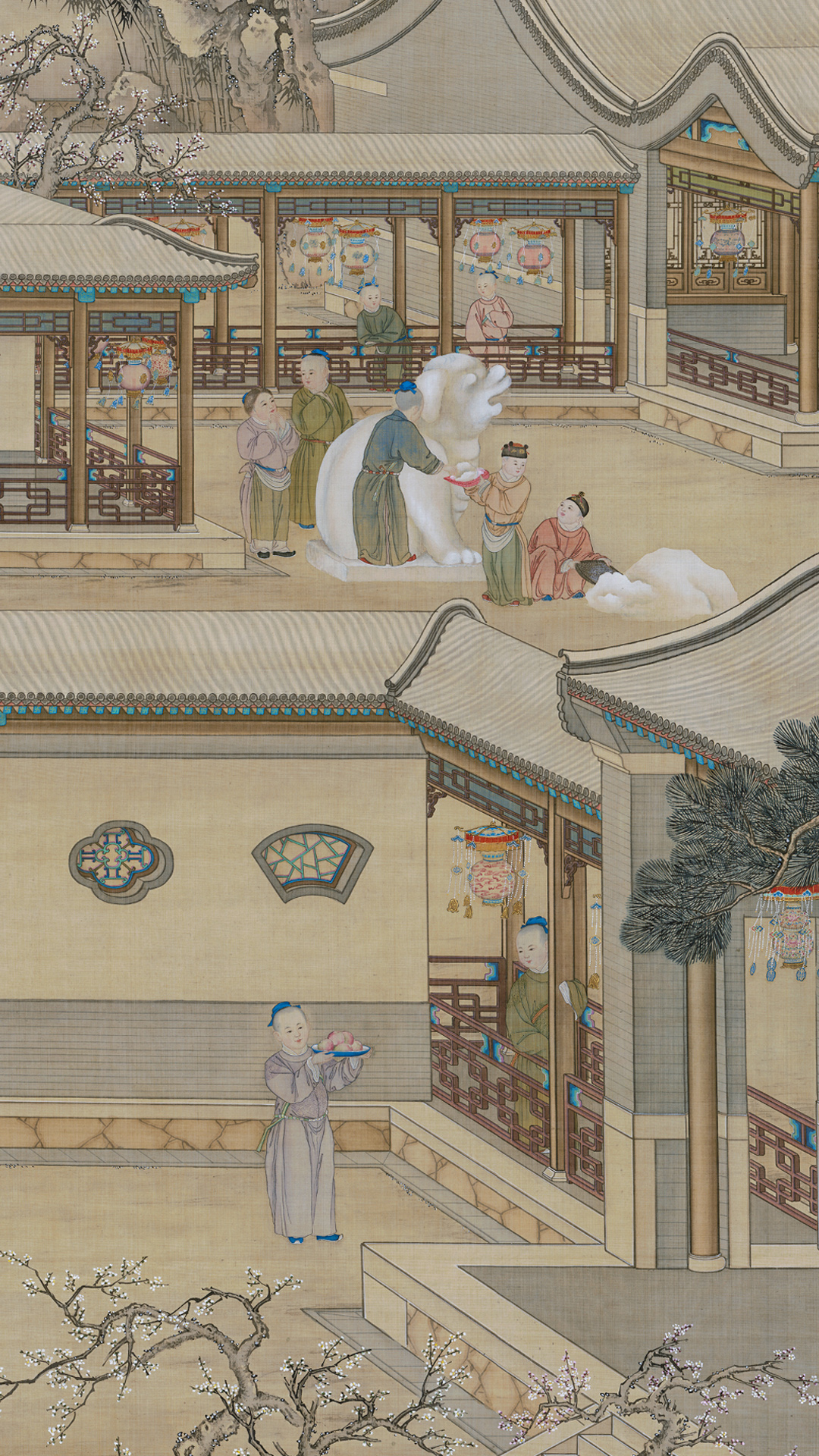 清 丁观鹏、郎世宁等合画弘历岁朝行乐图轴 - 故宫博物院 - 故宫壁纸