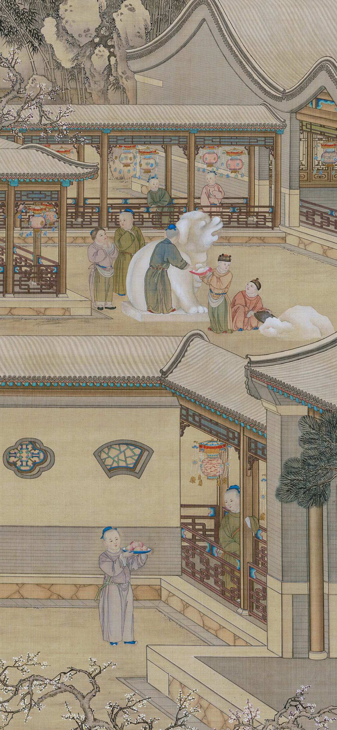 清 丁观鹏、郎世宁等合画弘历岁朝行乐图轴 - 故宫博物院 - 故宫壁纸
