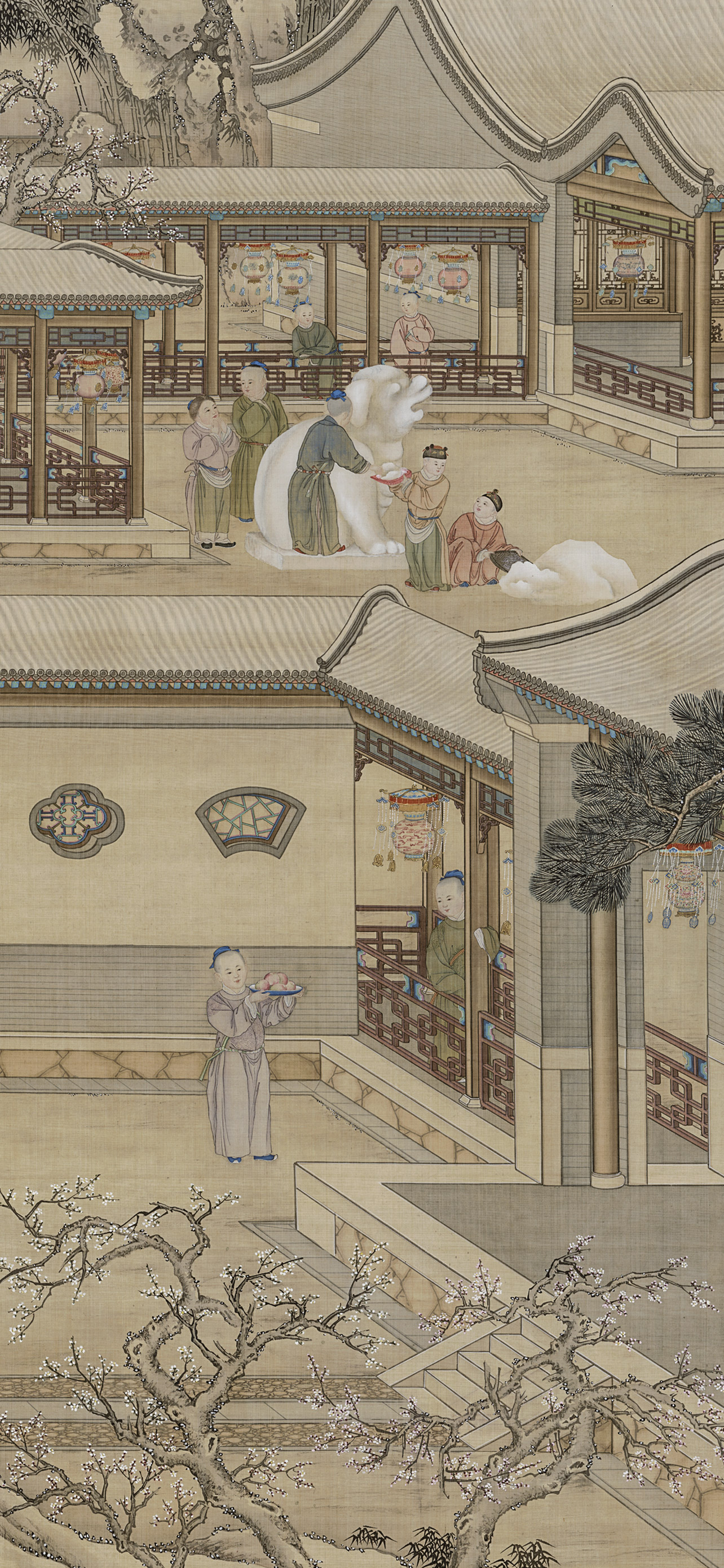 清 丁观鹏、郎世宁等合画弘历岁朝行乐图轴 - 故宫博物院 - 故宫壁纸
