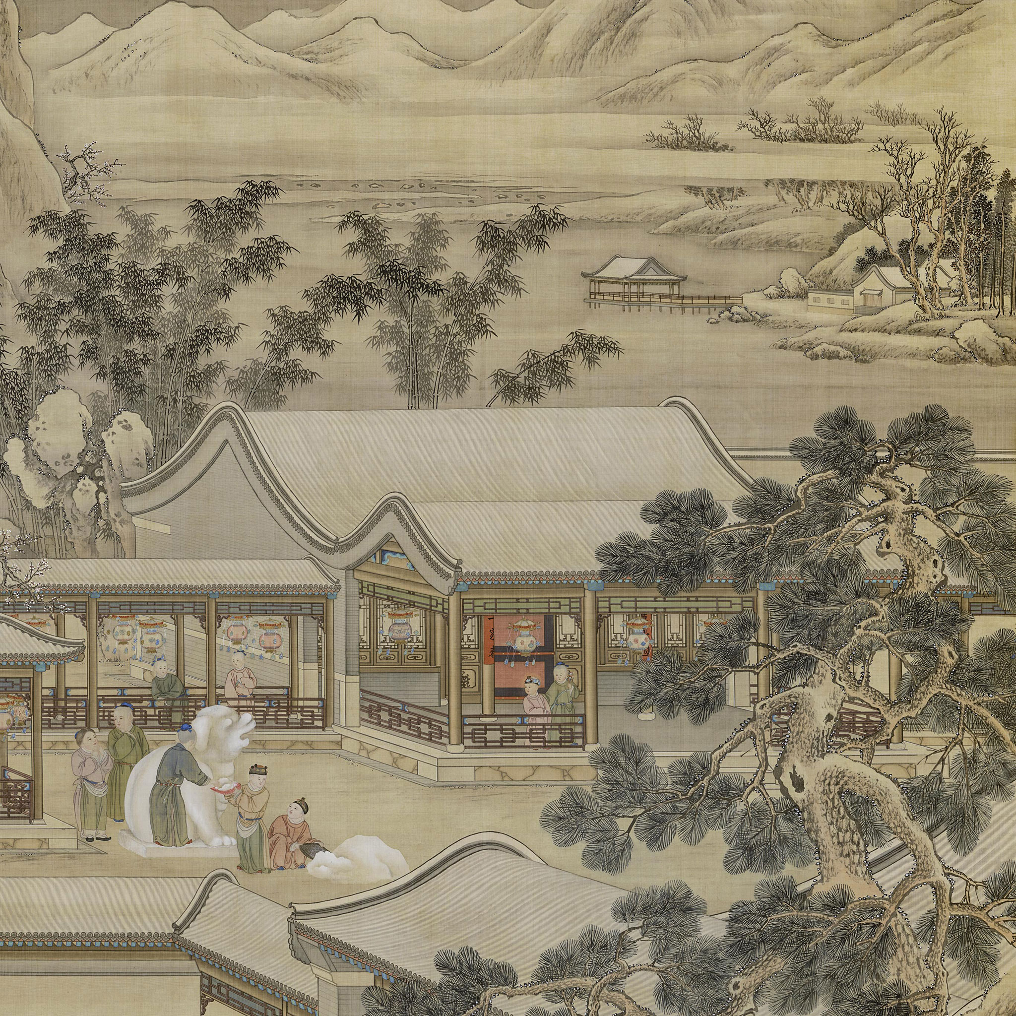 清 丁观鹏、郎世宁等合画弘历岁朝行乐图轴 - 故宫博物院 - 故宫壁纸