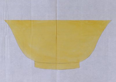 黄地素瓷海碗图样