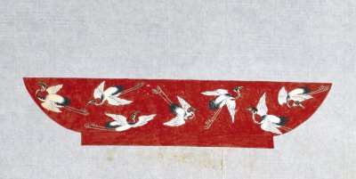 红地百鹤瓷盘图样