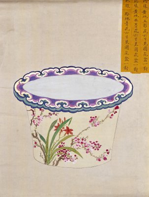 梅花圆花盆图样