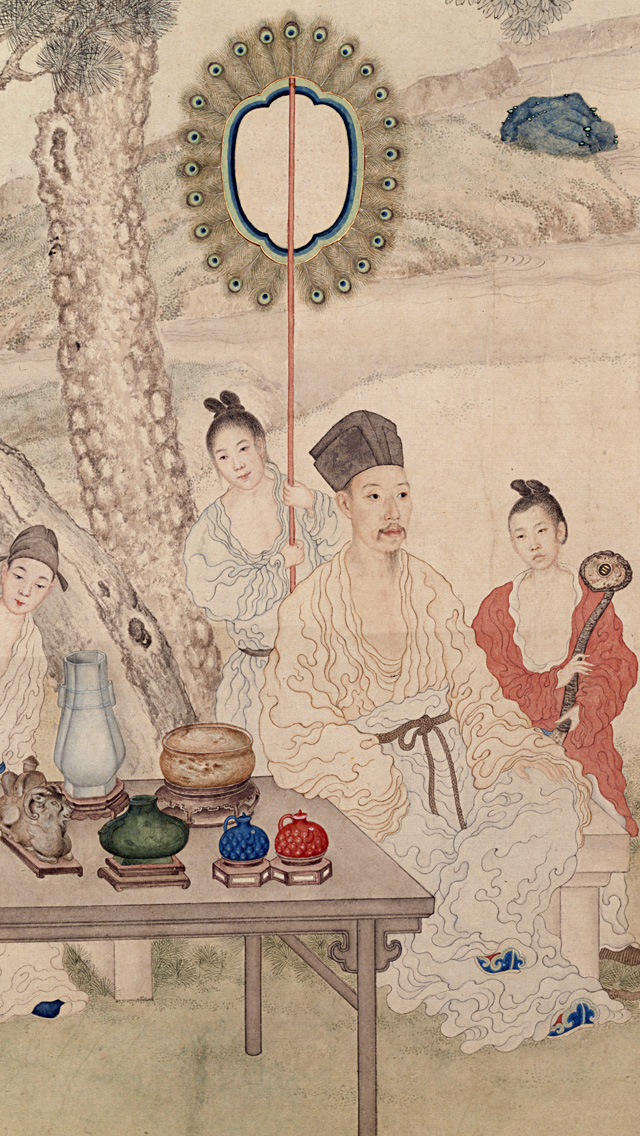 清 郎世宁 弘历观画图轴 - 故宫博物院 - 故宫壁纸