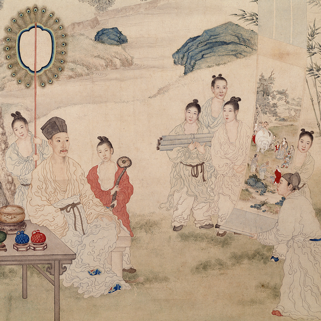 清 郎世宁 弘历观画图轴 - 故宫博物院 - 故宫壁纸
