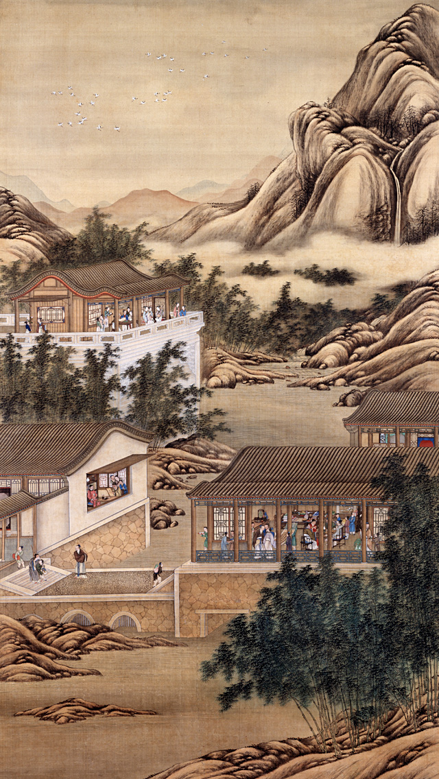 清雍正 十二月行乐图轴·十月画像 - 故宫博物院 - 故宫壁纸