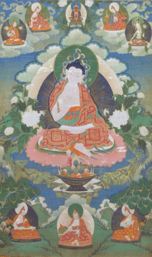 清 清人龙树像轴