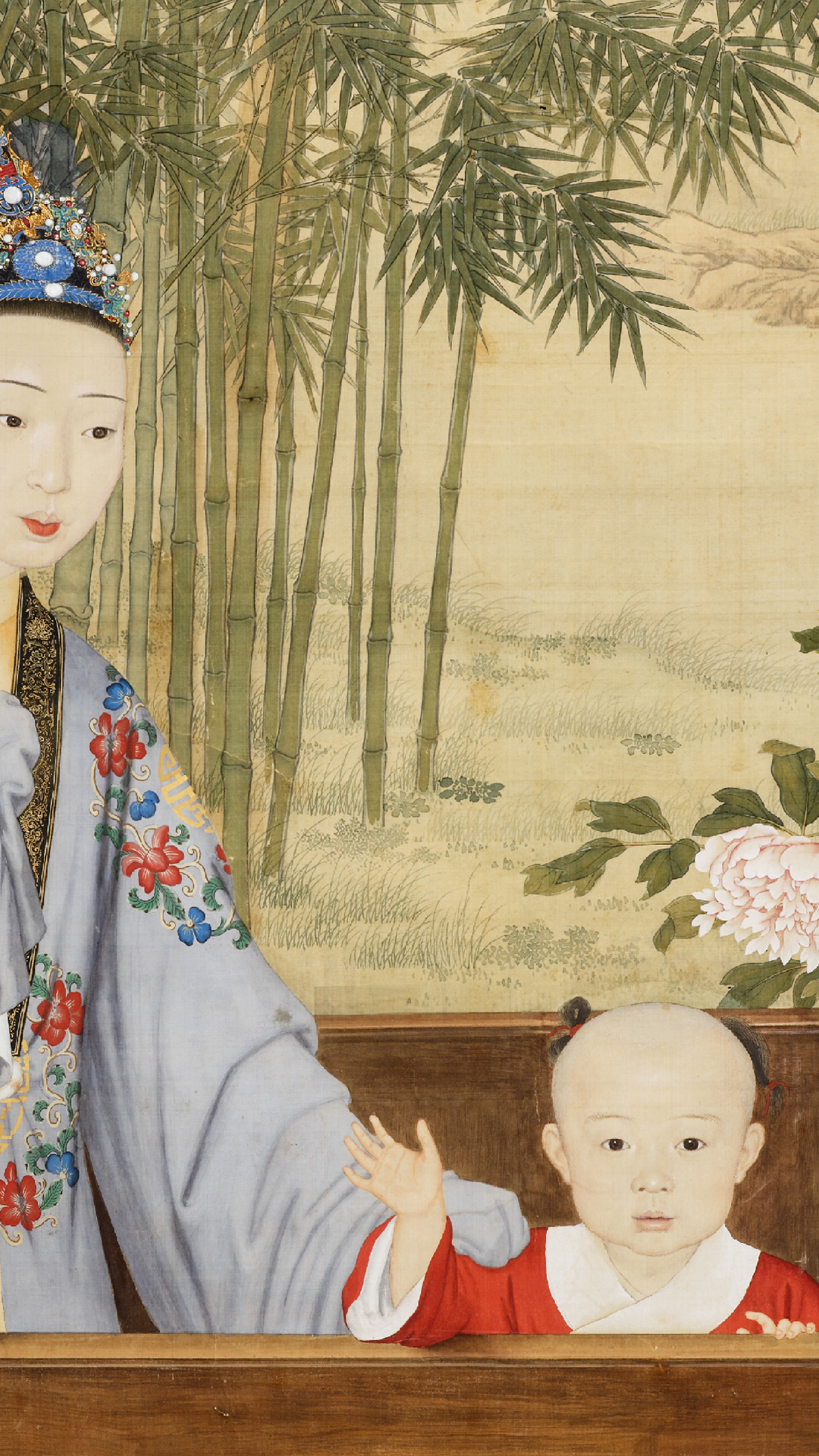 清人画弘历妃及颙琰孩提时像轴 - 故宫博物院 - 故宫壁纸