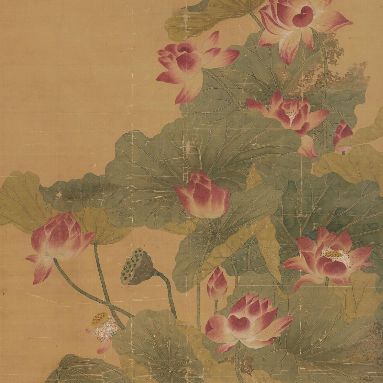 清 叶鏊红莲图轴 - 故宫博物院 - 故宫壁纸