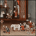 玻璃彩绘年景图挂屏