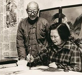 张伯驹夫妇研讨画技 张伯驹夫妇研讨画技