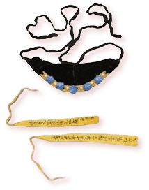 青色绒缀银镀金嵌蓝玻璃花头箍 青色绒缀银镀金嵌蓝玻璃花头箍